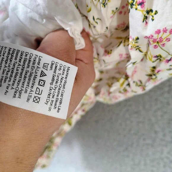 J.Crew Maxi Dress Women's 4 White Pink Meadow Floral Poplin Back-Cutout Cottage - Picture 4 of 13